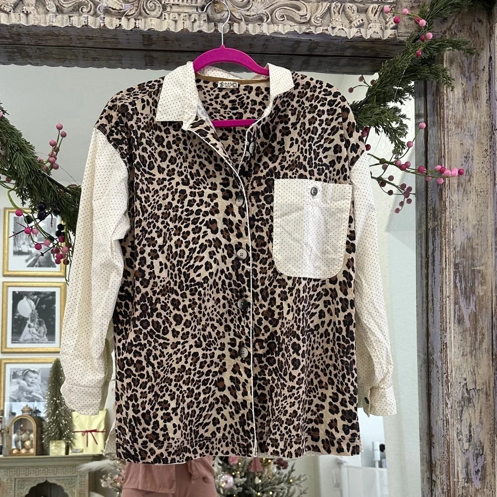 Free People Leopard Print Button Down Western Style Shirt - Picture 3 of 9